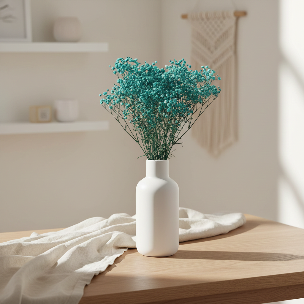 Stabilizovaná Gypsophila modrá – jemná květina pro svatební dekorace a aranžmá